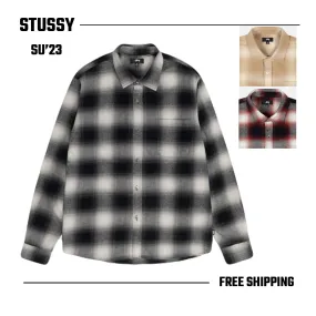 STUSSY  |Unisex Street Style Long Sleeves Cotton Skater Style Shirts