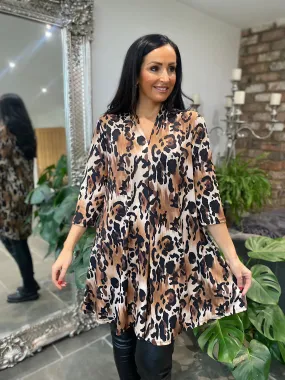 Tan Leopard Tunic Dress Hattie