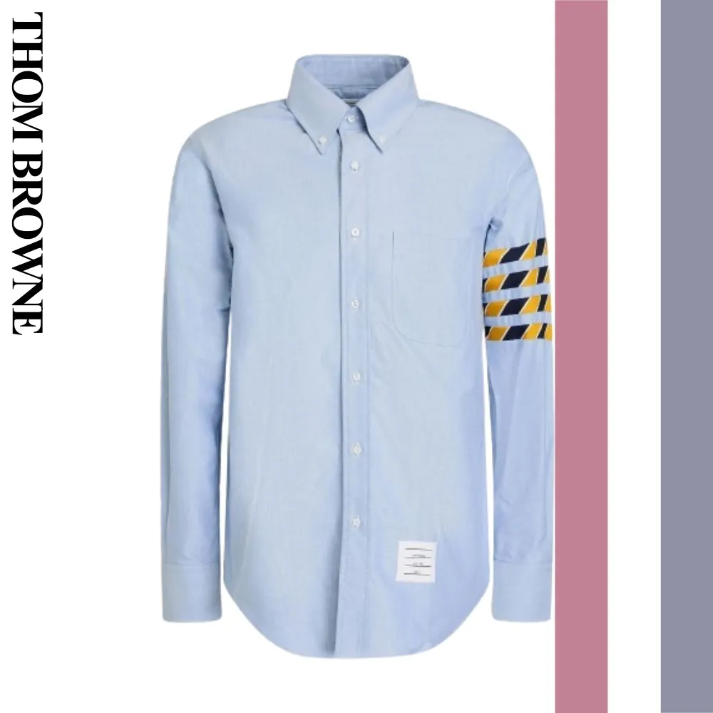 THOM BROWNE  |Long Sleeves Cotton Bridal Logo Designers Outlet Shirts