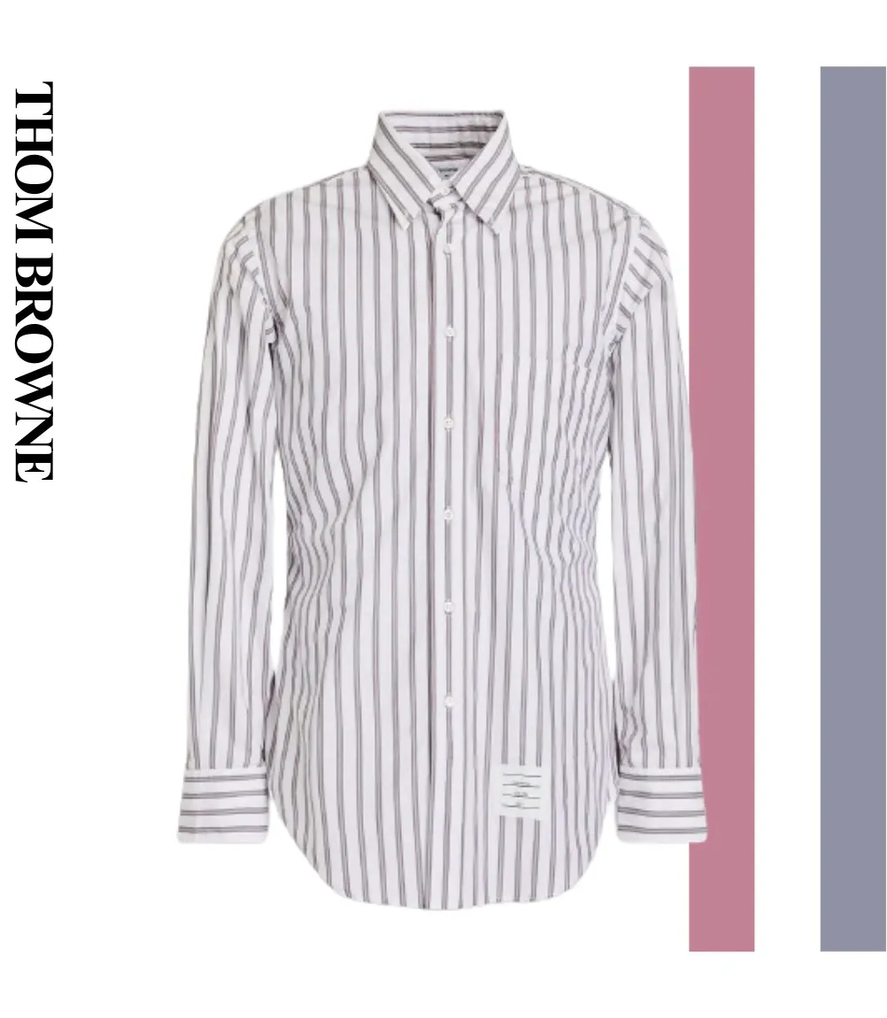 THOM BROWNE  |Stripes Long Sleeves Cotton Bridal Logo Designers Outlet