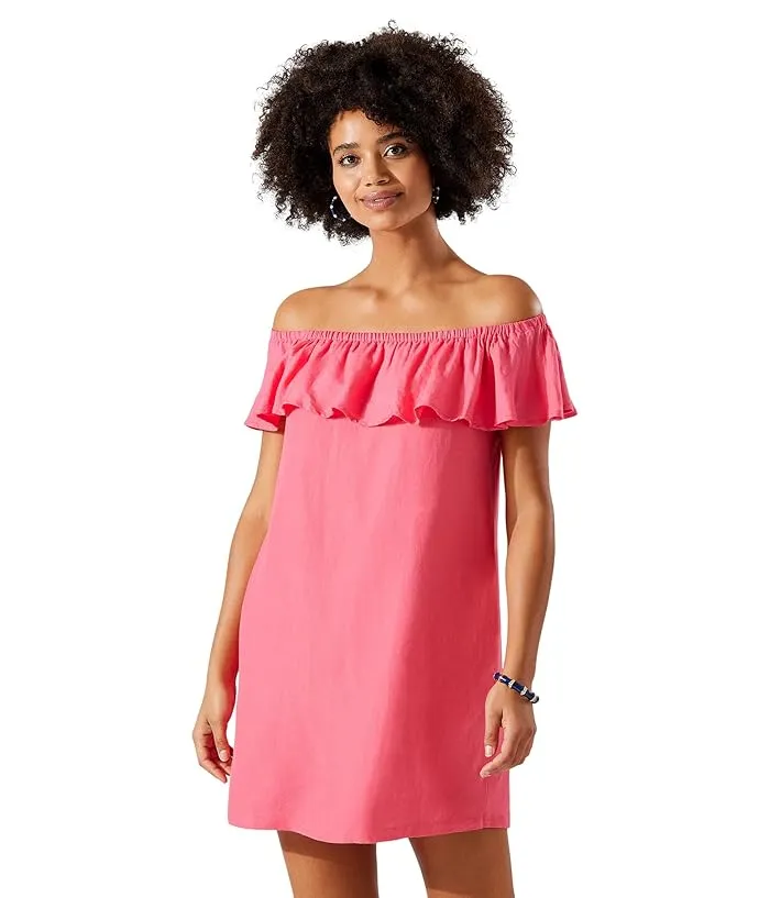 Tommy Bahama Linen Dye Off-the-Shoulder Dress Cover-Up