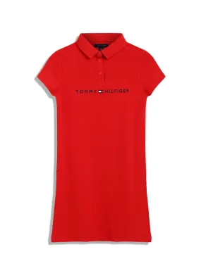 Tommy Hilfiger Kids Girls Corporate Logo Polo Dress