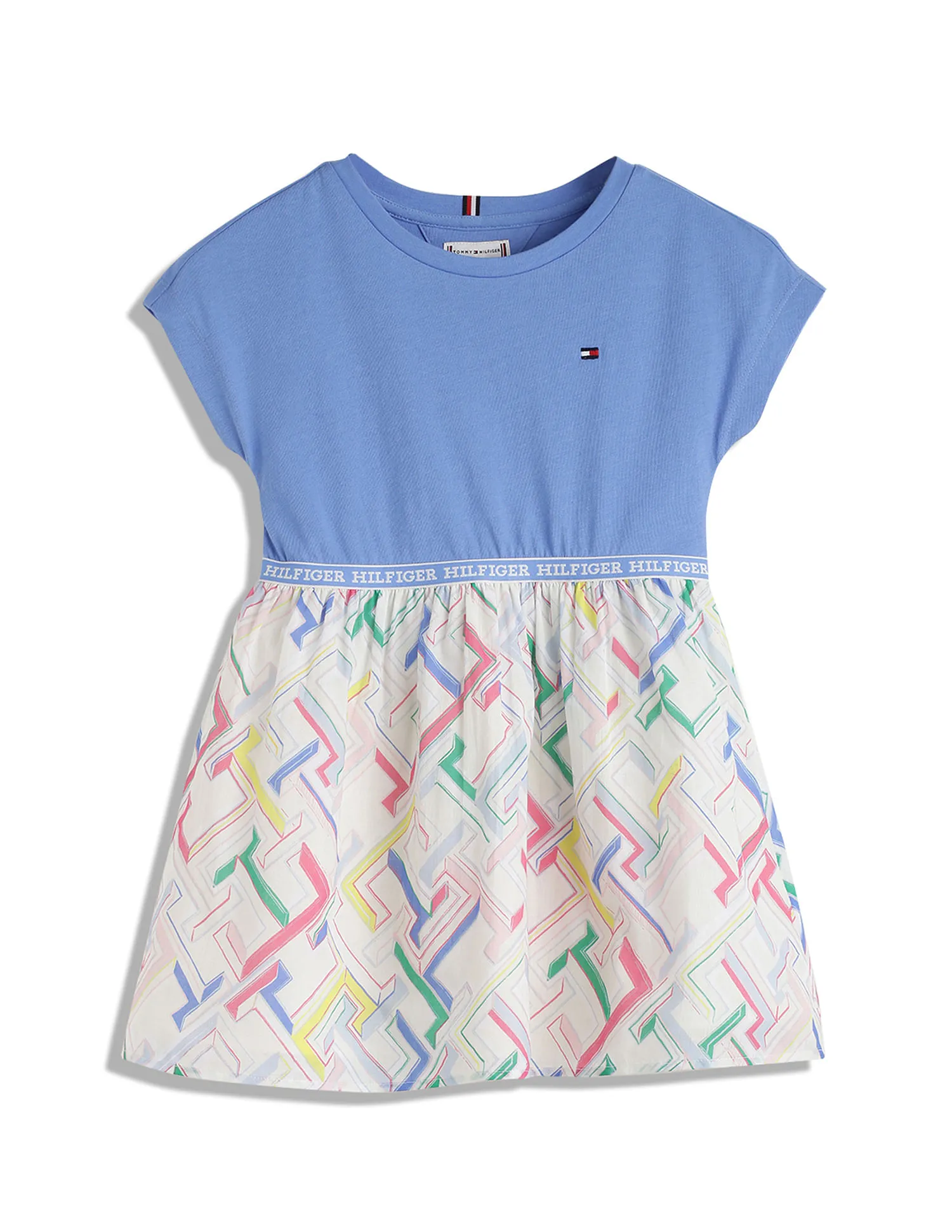 Tommy Hilfiger Kids Girls Monogram Fit And Flare Dress