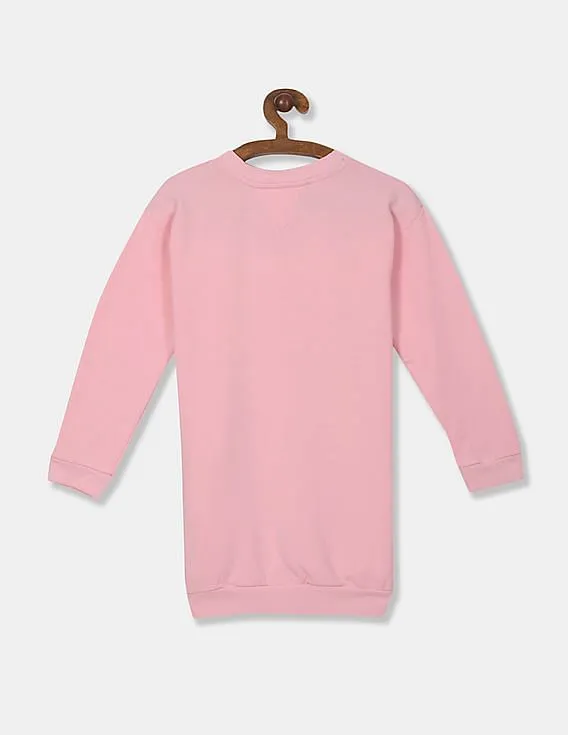 Tommy Hilfiger Kids Girls Pink Essential Sweatshirt Dress