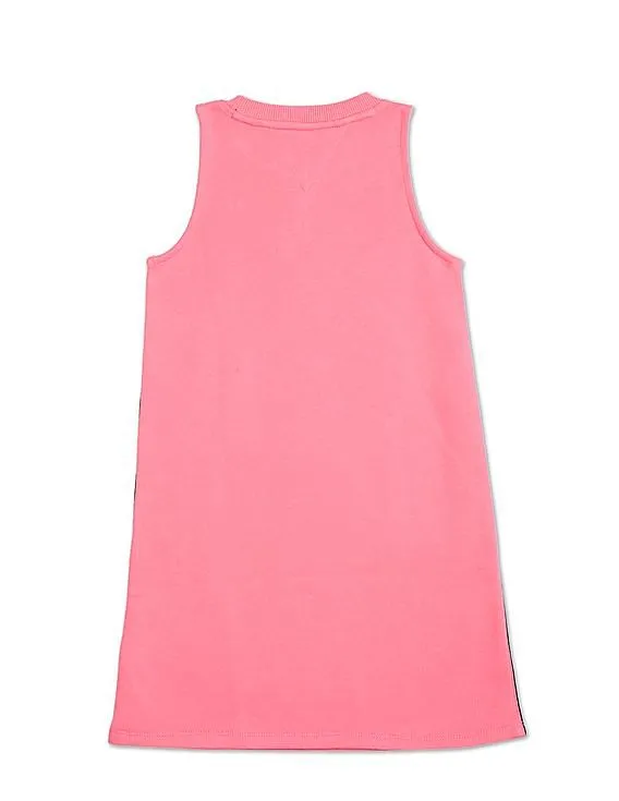 Tommy Hilfiger Kids Girls Pink Sleeveless Brand Tape T-Shirt Dress