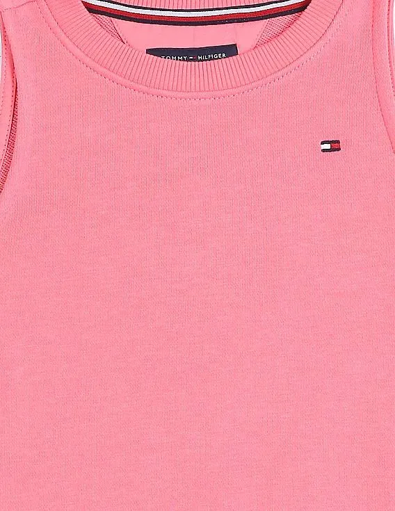 Tommy Hilfiger Kids Girls Pink Sleeveless Brand Tape T-Shirt Dress