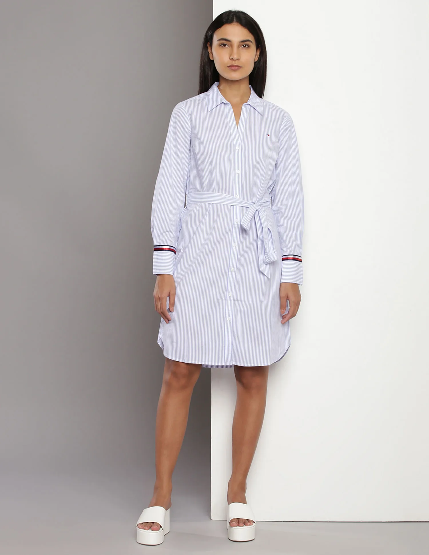 Tommy Hilfiger Vertical Stripe Shirt Dress