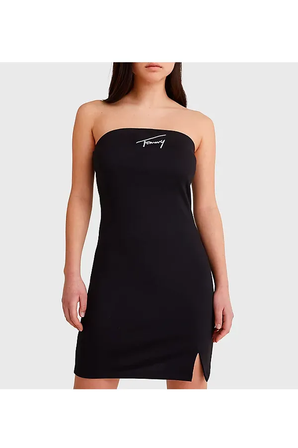 Tommy Hilfiger Women Bodycon Dress Embroidery Logo Black