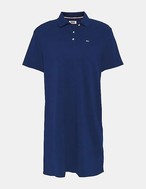 Tommy Hilfiger Women Navy Branded Collar Polo Dress