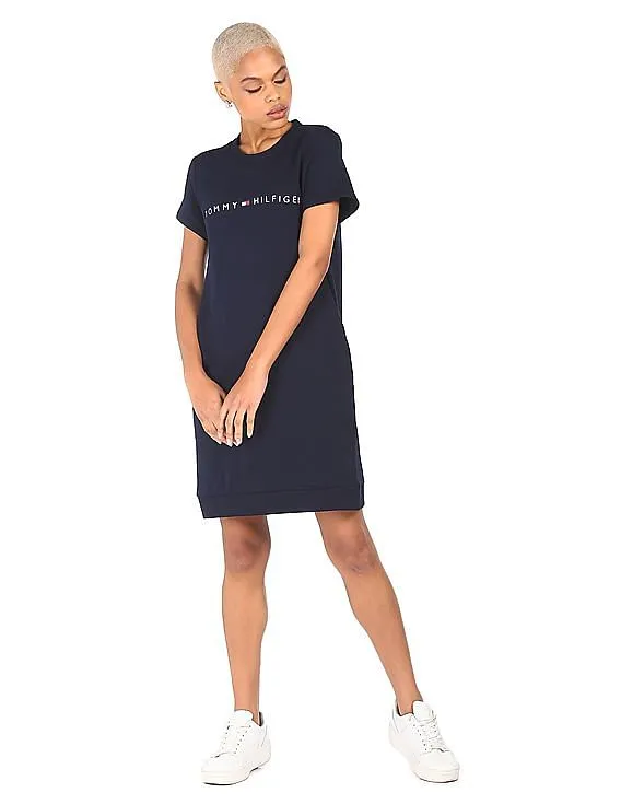 Tommy Hilfiger Women Navy Logo T-Shirt Dress