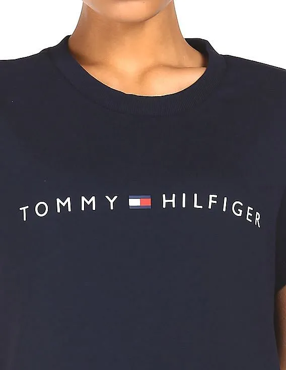 Tommy Hilfiger Women Navy Logo T-Shirt Dress