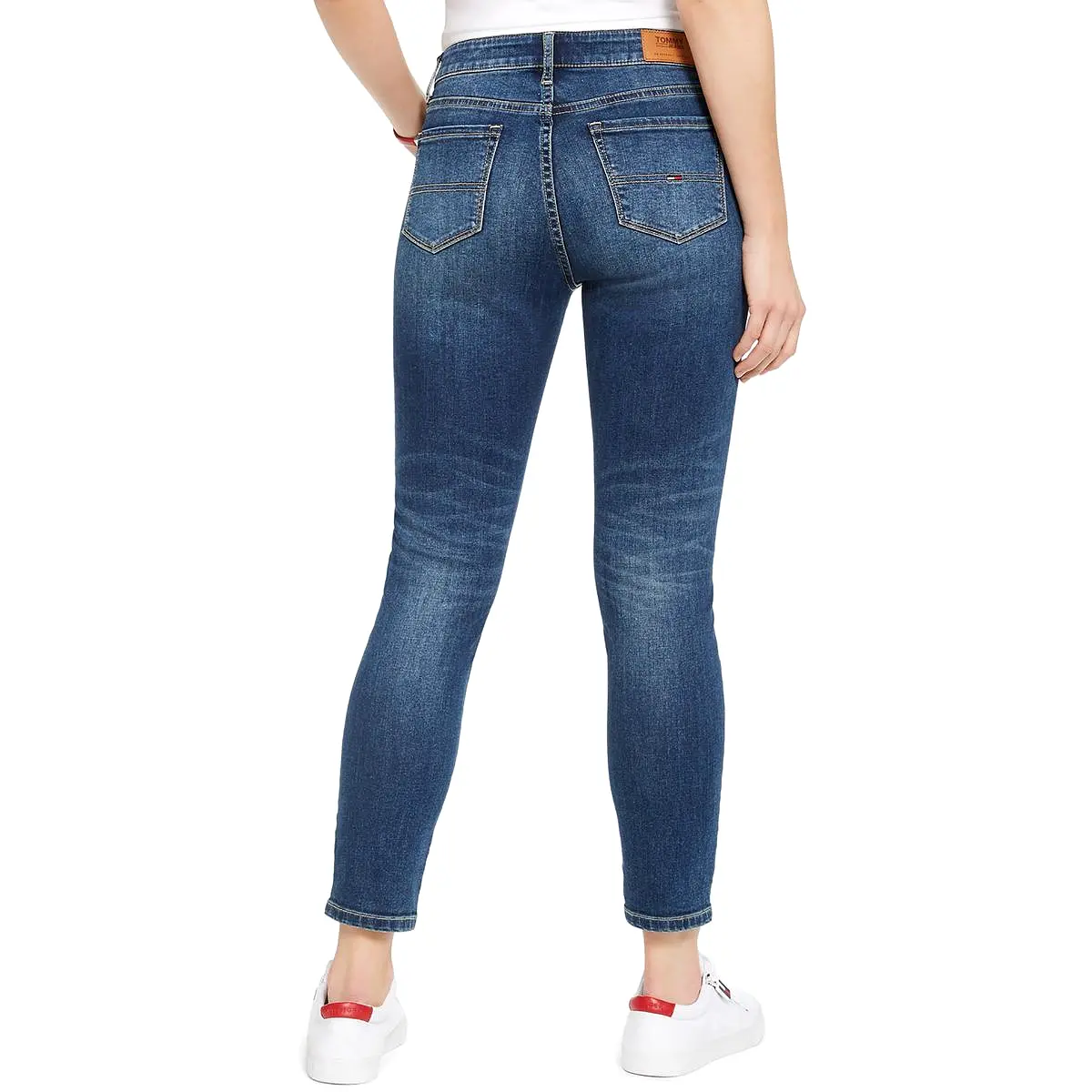 Tommy Jeans Womens Mid-Rise Ankle Skinny Jeans