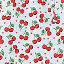 Unique Vintage Blue & Red Cherry Print Dottie Crop Top