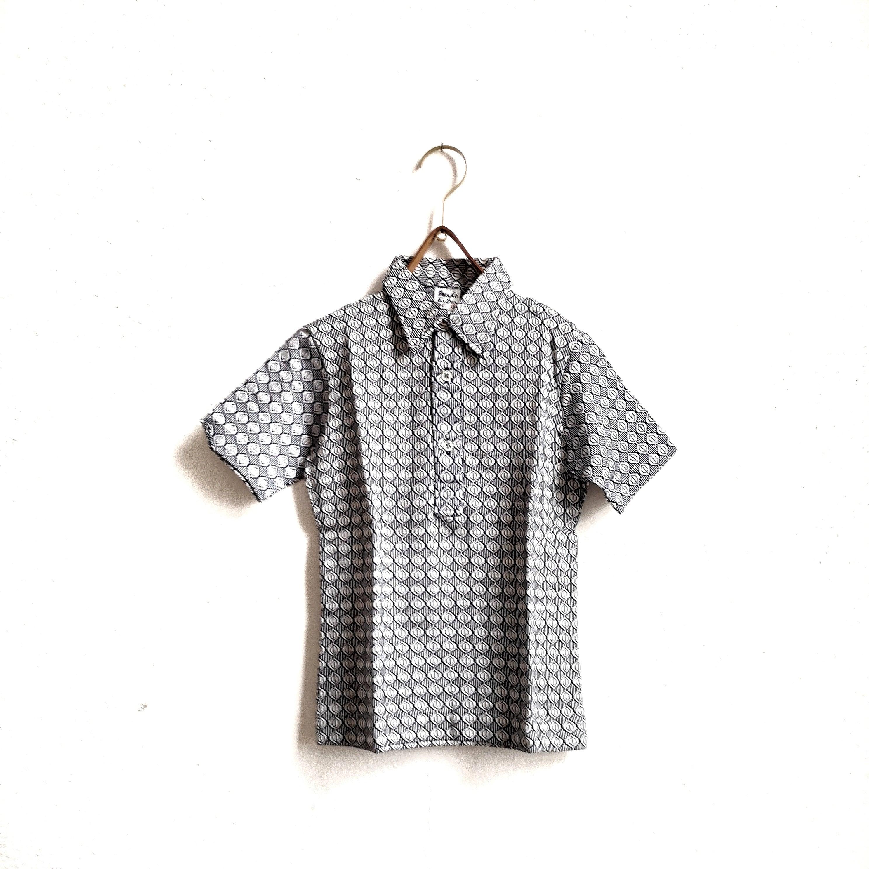 [Unworn]  VINTAGE Geometric print polo (dead stock)