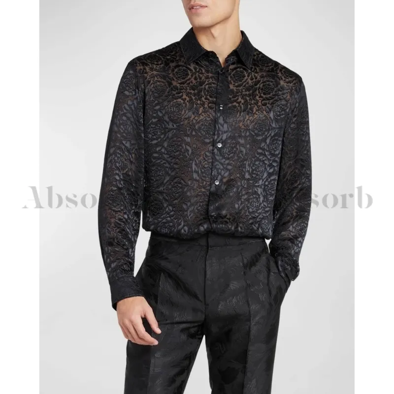 VERSACE  |Silk Street Style Long Sleeves Luxury Shirts