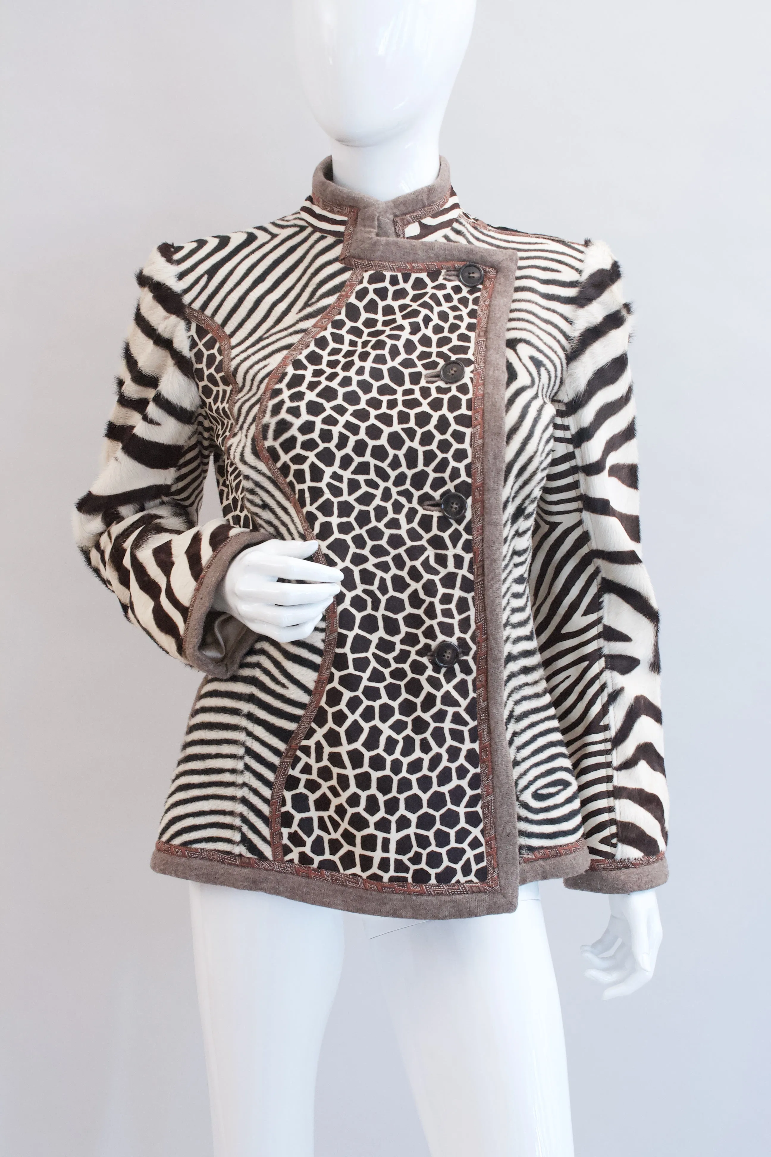 Vintage 80's KOOS VAN DEN AKKER Animal Print Patchwork Jacket