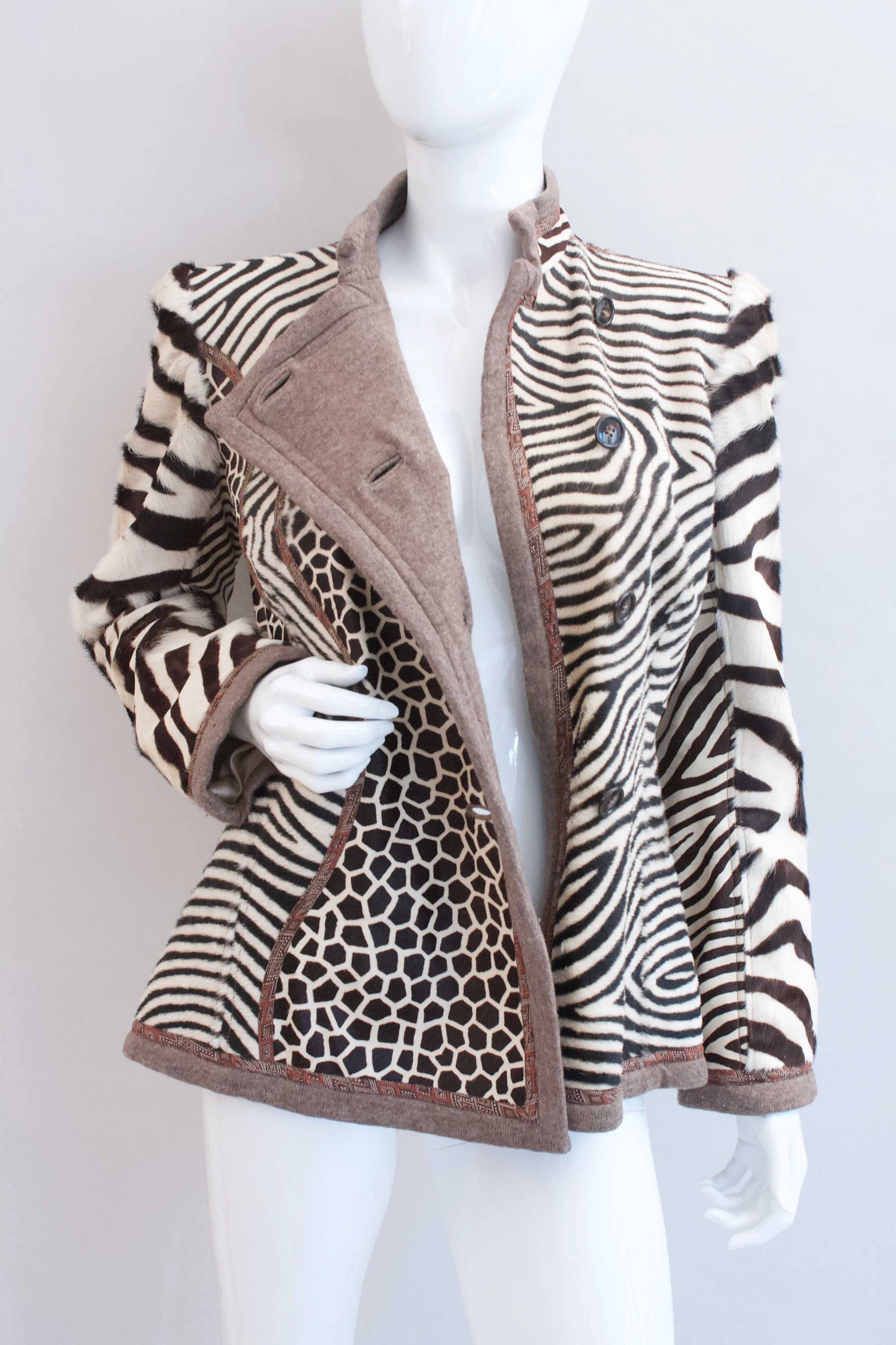 Vintage 80's KOOS VAN DEN AKKER Animal Print Patchwork Jacket