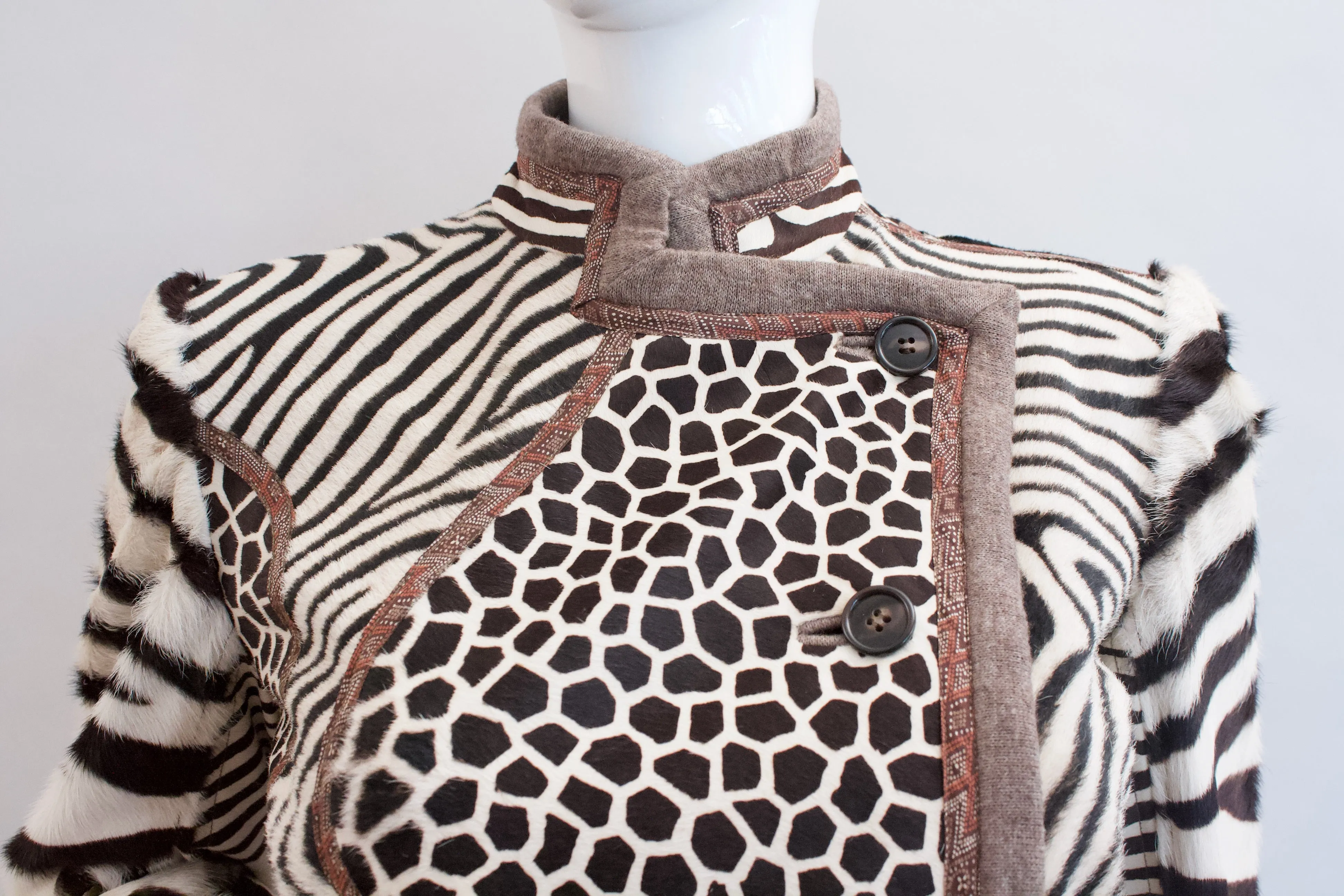 Vintage 80's KOOS VAN DEN AKKER Animal Print Patchwork Jacket