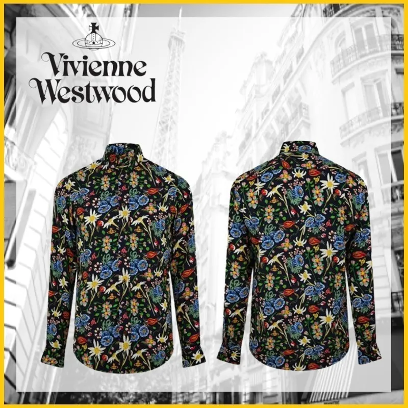 Vivienne Westwood  |Unisex Street Style Long Sleeves Shirts