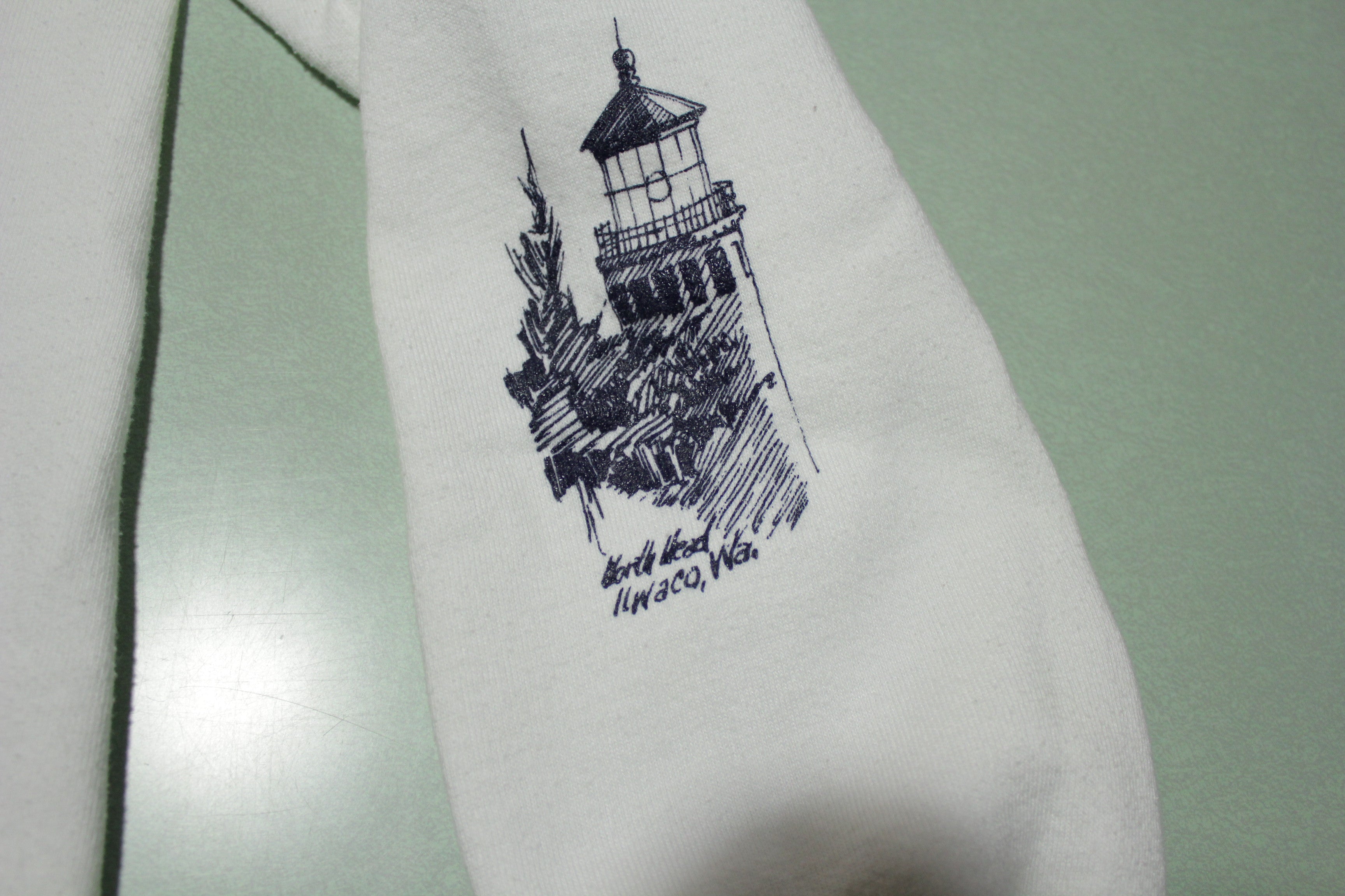 Washington Lighthouse All Over Print Vintage Jerzees USA Crewneck Sweatshirt