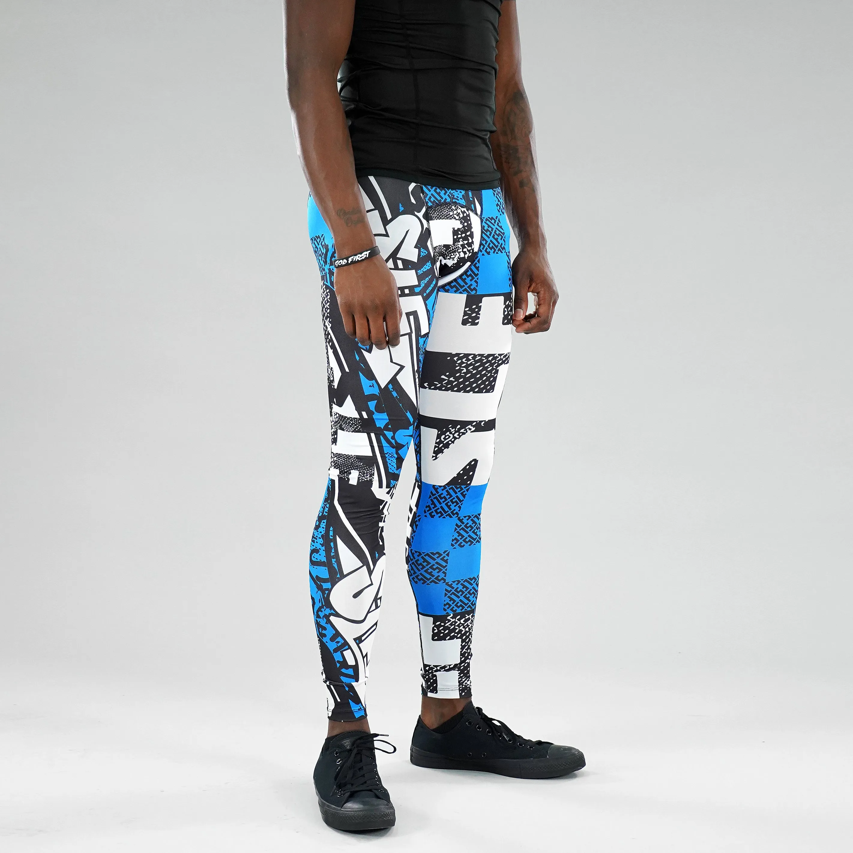 Wild Blue Pattern Tights for Men