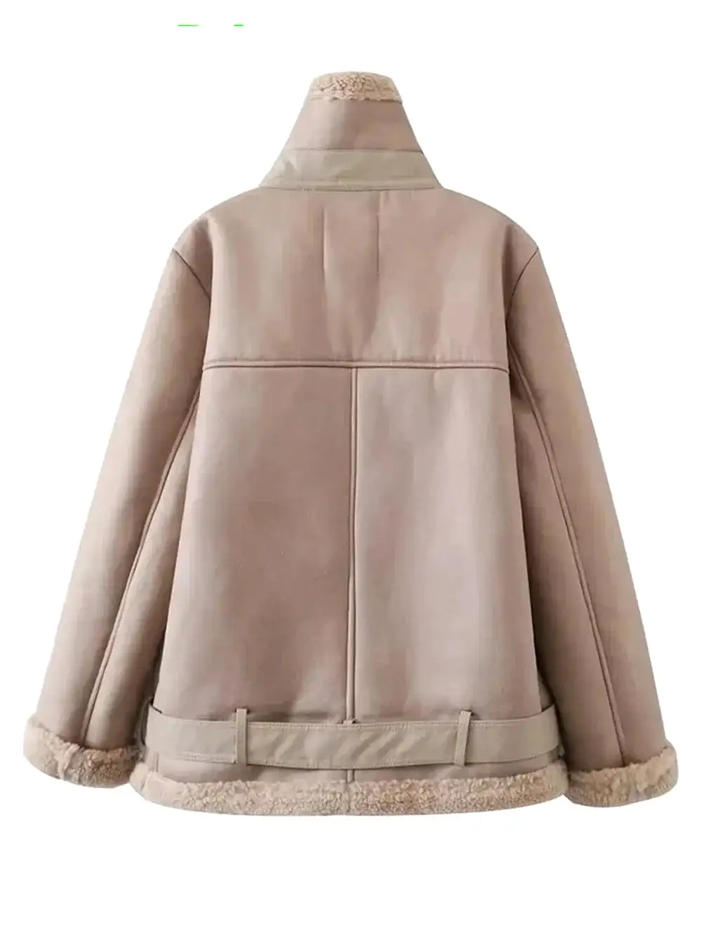 Women Sheepskin Warm Winter Fur Faux Shearling Oversized Jacket Coat