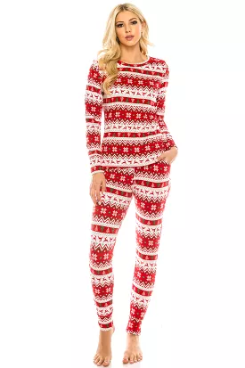 Women's Cozy Christmas Fleece-Lined 2-Piece Matching Jogger Sets