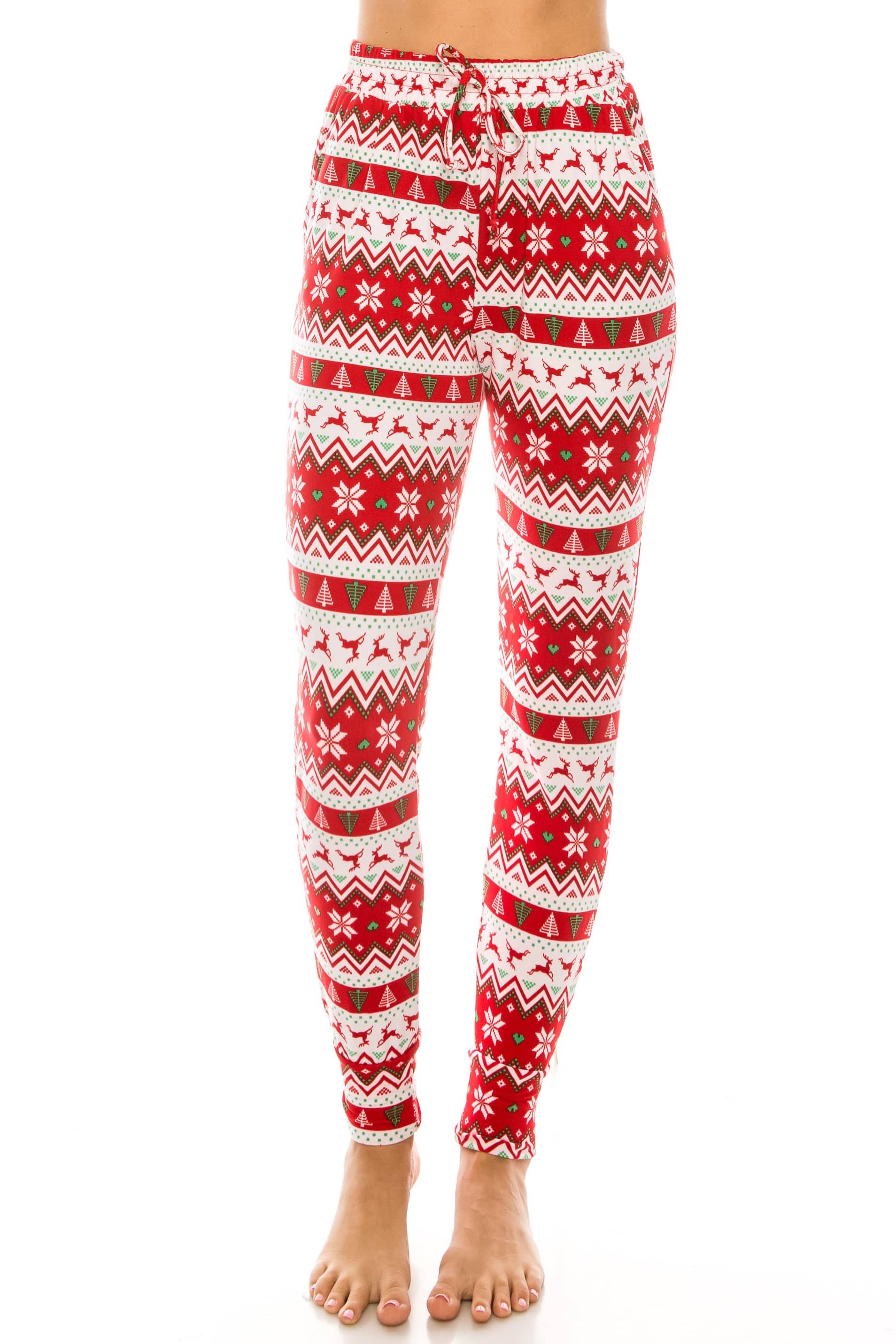 Women's Cozy Christmas Fleece-Lined 2-Piece Matching Jogger Sets