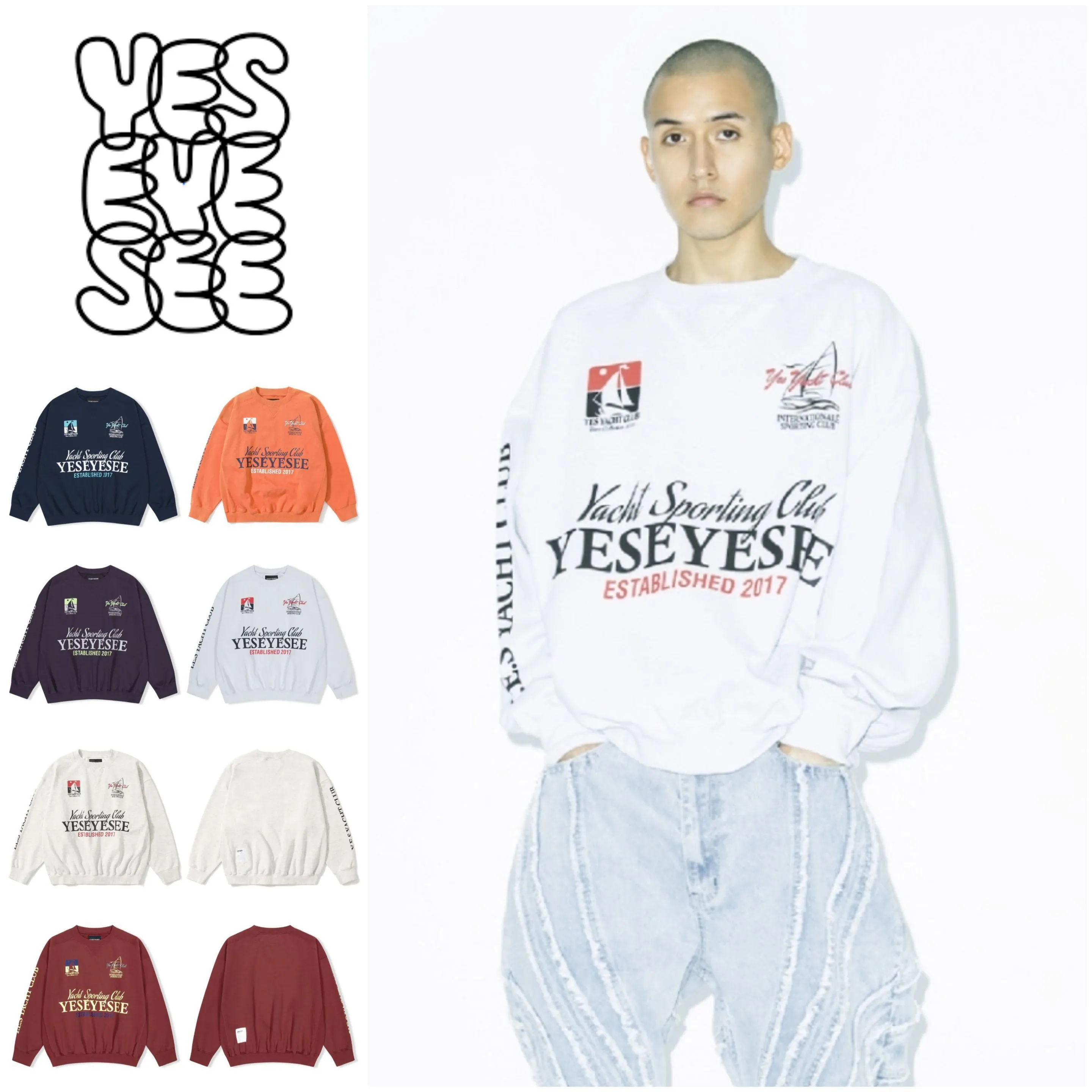 YESEYESEE  |Unisex Street Style Long Sleeves Cotton Logo Sweatshirts