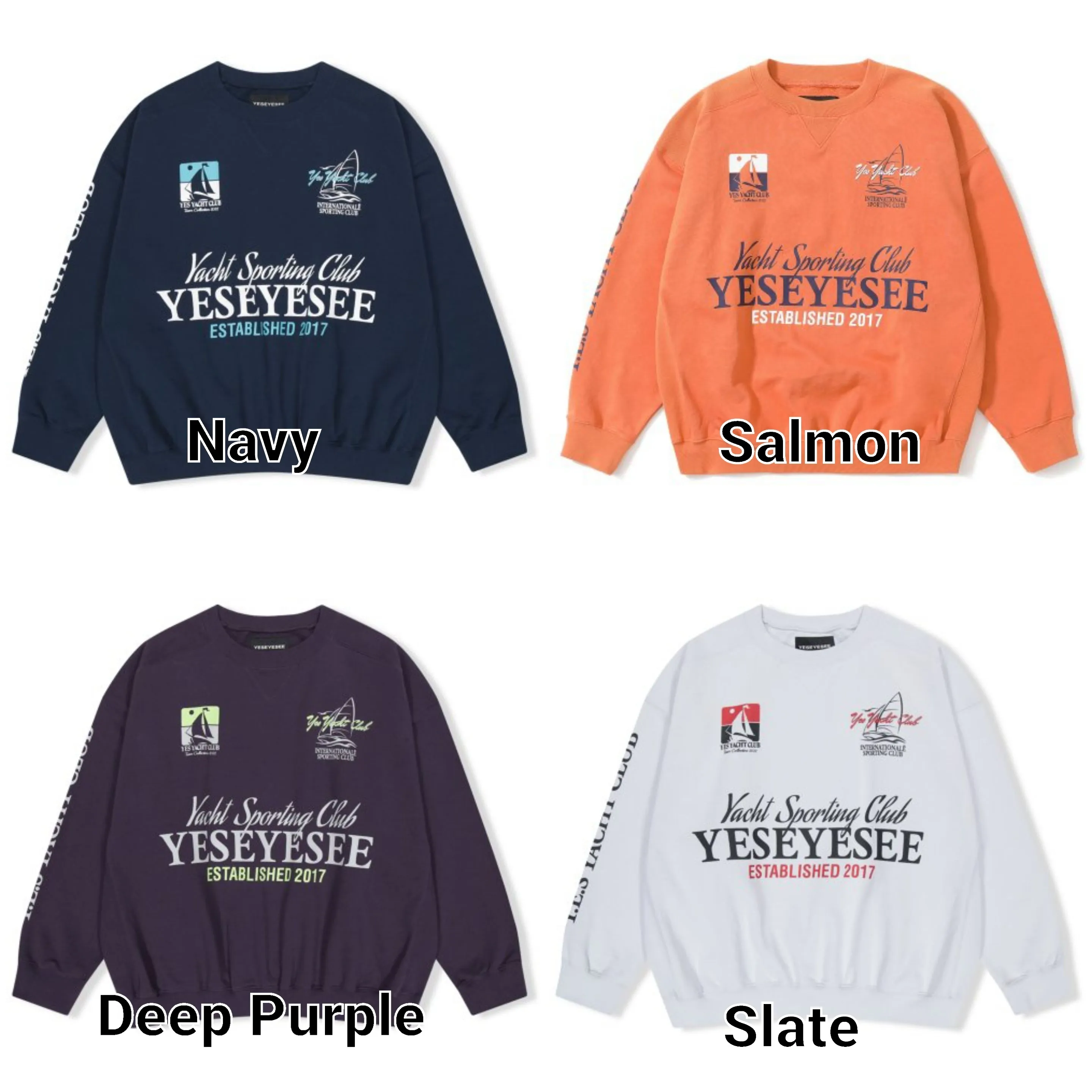 YESEYESEE  |Unisex Street Style Long Sleeves Cotton Logo Sweatshirts