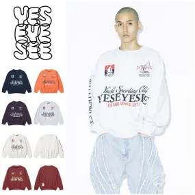 YESEYESEE  |Unisex Street Style Long Sleeves Cotton Logo Sweatshirts